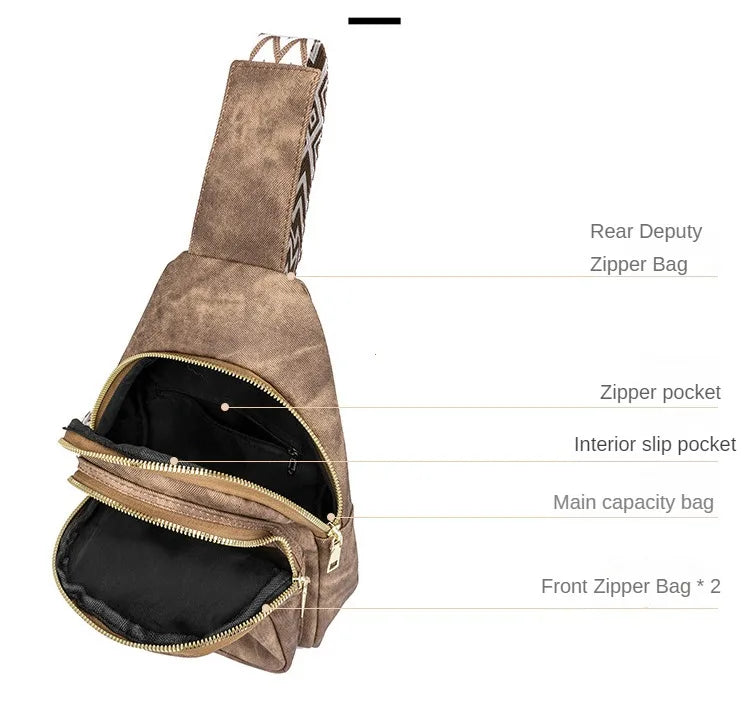 Elegant PU Leather Crossbody Sling Bag for Women