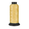 A spool of heavy-duty nylon sewing thread in a golden yellow color.