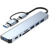 8-Port USB-C & USB-A Hub with SD/TF Card Reader
