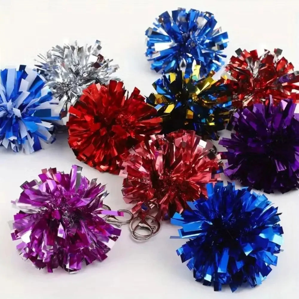 Colorful Cheerleading Pom Pom Keychain