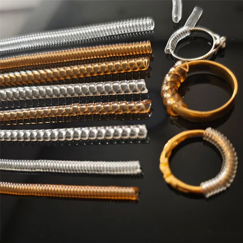 Invisible Ring Size Reducer with Spiral Spring Tightener