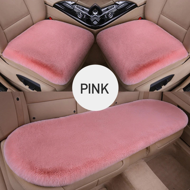 Plush Rabbit Fur Car Seat Cushion