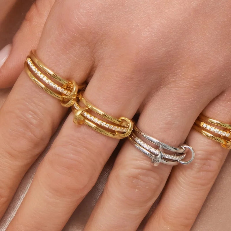Gold-Plated Stainless Steel Stacked Ring Set
