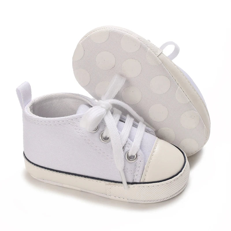 Classic Canvas First Walker Shoes for Babies with Star Print