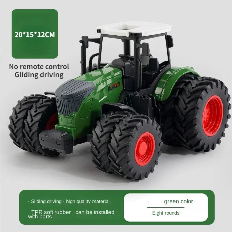 Remote-Controlled Farm Tractor Toy with Realistic Engineering Details