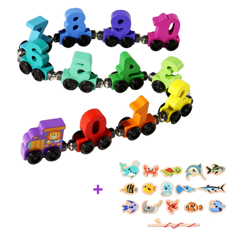 Wooden Magnetic Fishing Game for Toddlers
