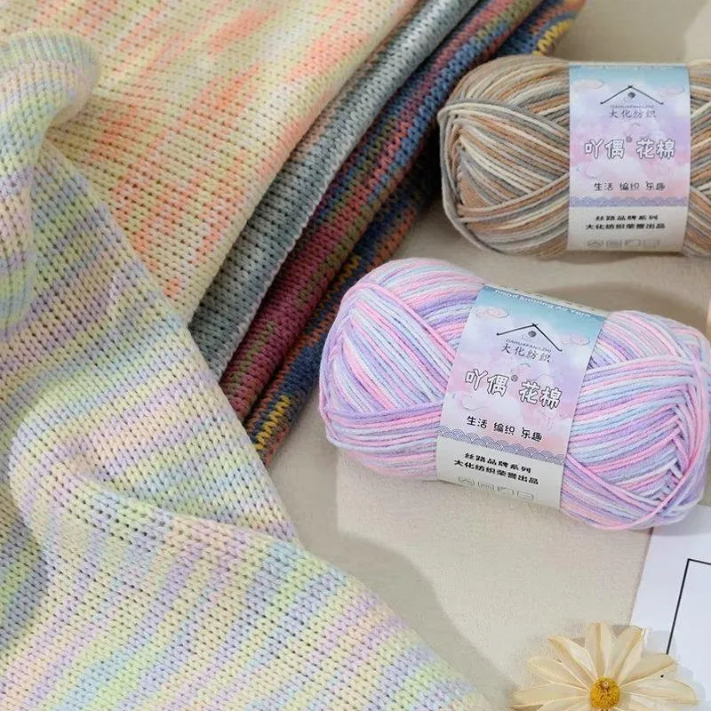 Combed Cotton Blend Gradient Yarn – 4-Ply, 50g Balls