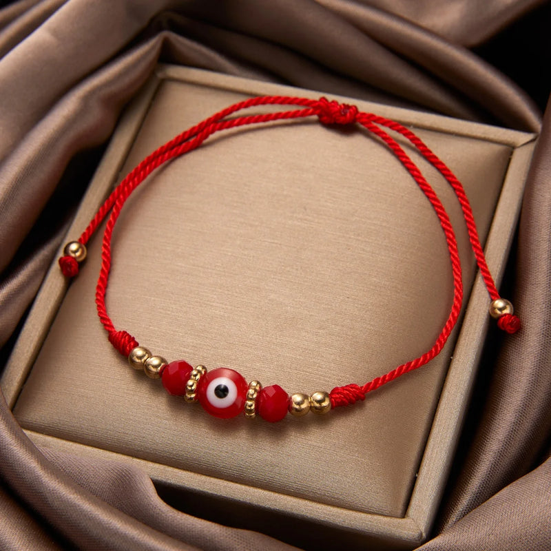 Evil Eye Crystal Bead Bracelet