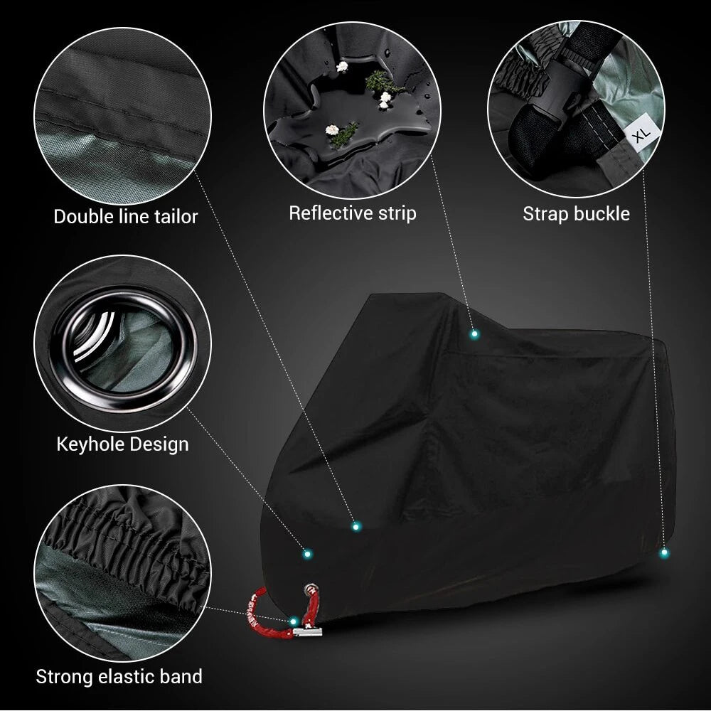 All-Season Waterproof Motorcycle Cover with Storage Bag