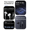 Product features include support for 3.5mm headphones, wire control adjustment, and no pop-ups.