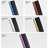 A collection of flexible car interior trim strips in various colors including blue, gules, silvery, golden, and pink.