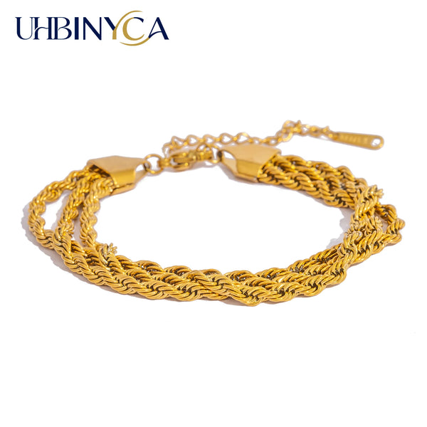 Triple-Layer Twist Chain Bracelet