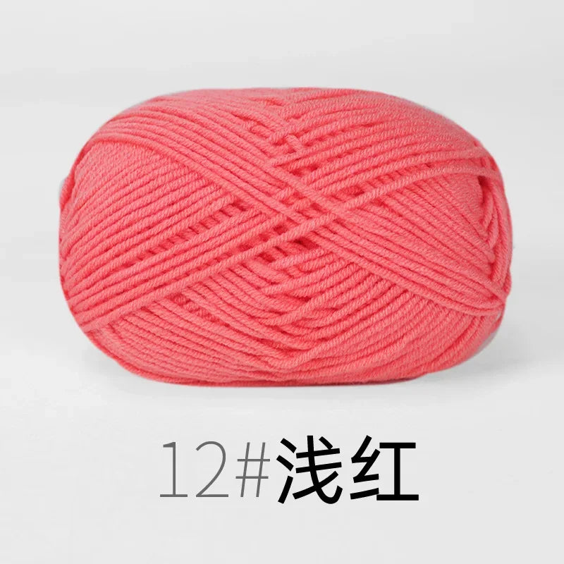 4-Ply Soft Cotton Blend Yarn for Knitting and Crochet