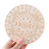 Wooden Pendulum Board with Celestial Design for Divination and Home Decor