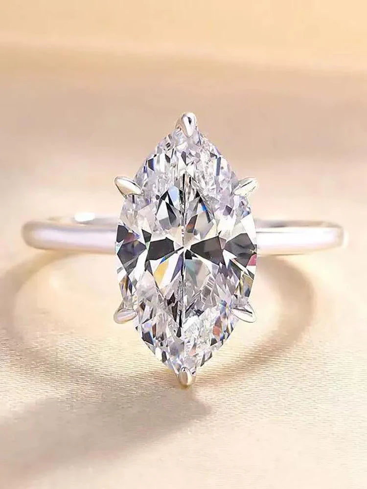 Marquise Zircon Sterling Silver Ring