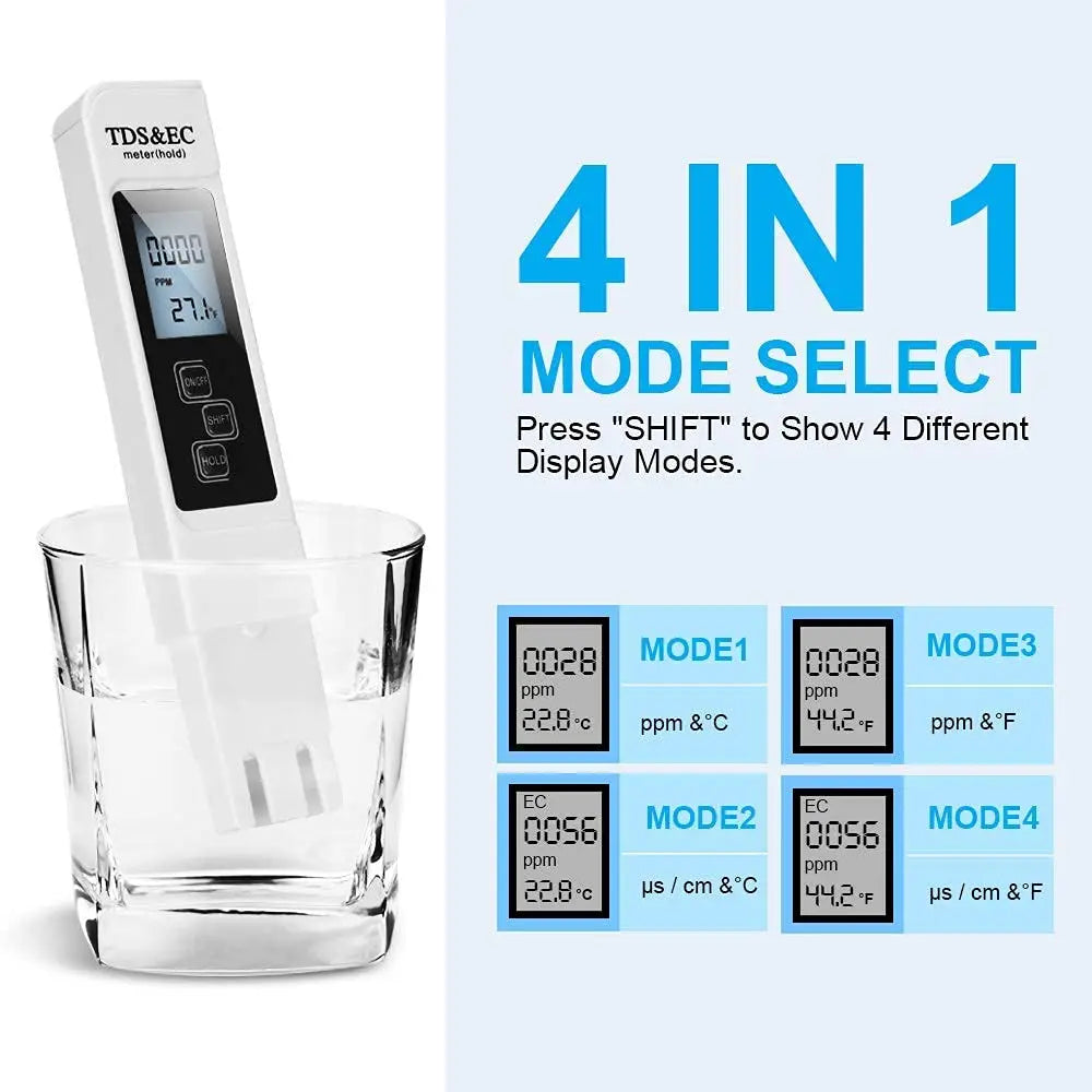 3-in-1 Digital Water Quality Tester with LCD Display