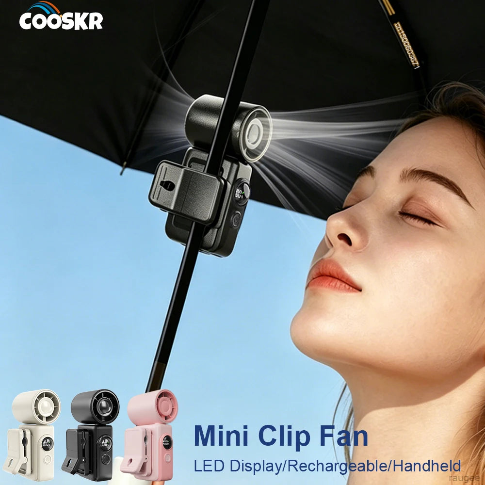 Ventilador Portátil Recargable de Mano Clip-On