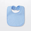 A light blue cotton bandana bib for a baby, shown flat.