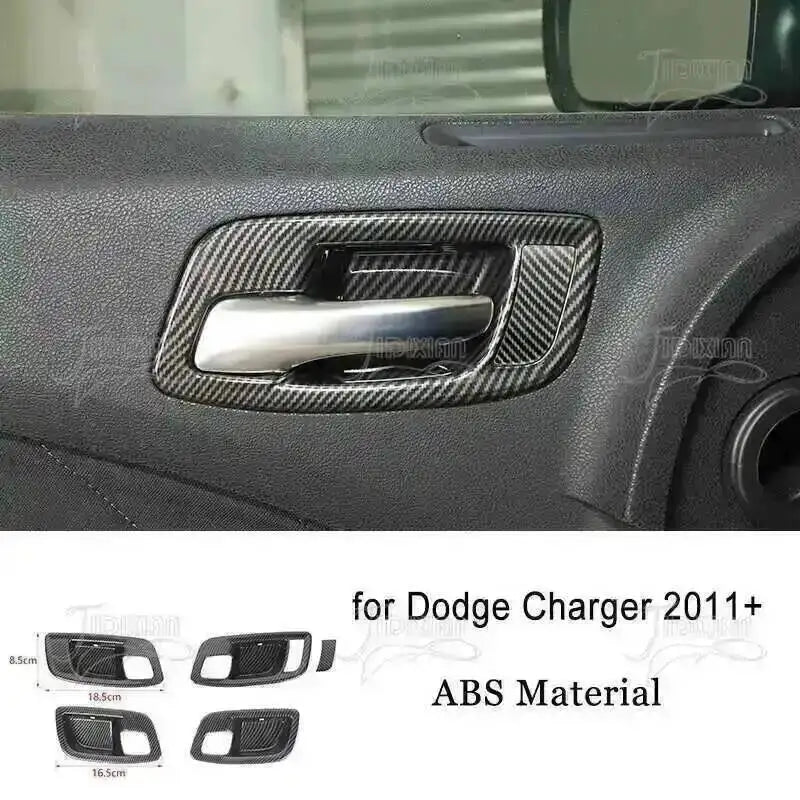 Carbon fiber interior trim kit for Dodge Charger featuring an ABS material vent cover.