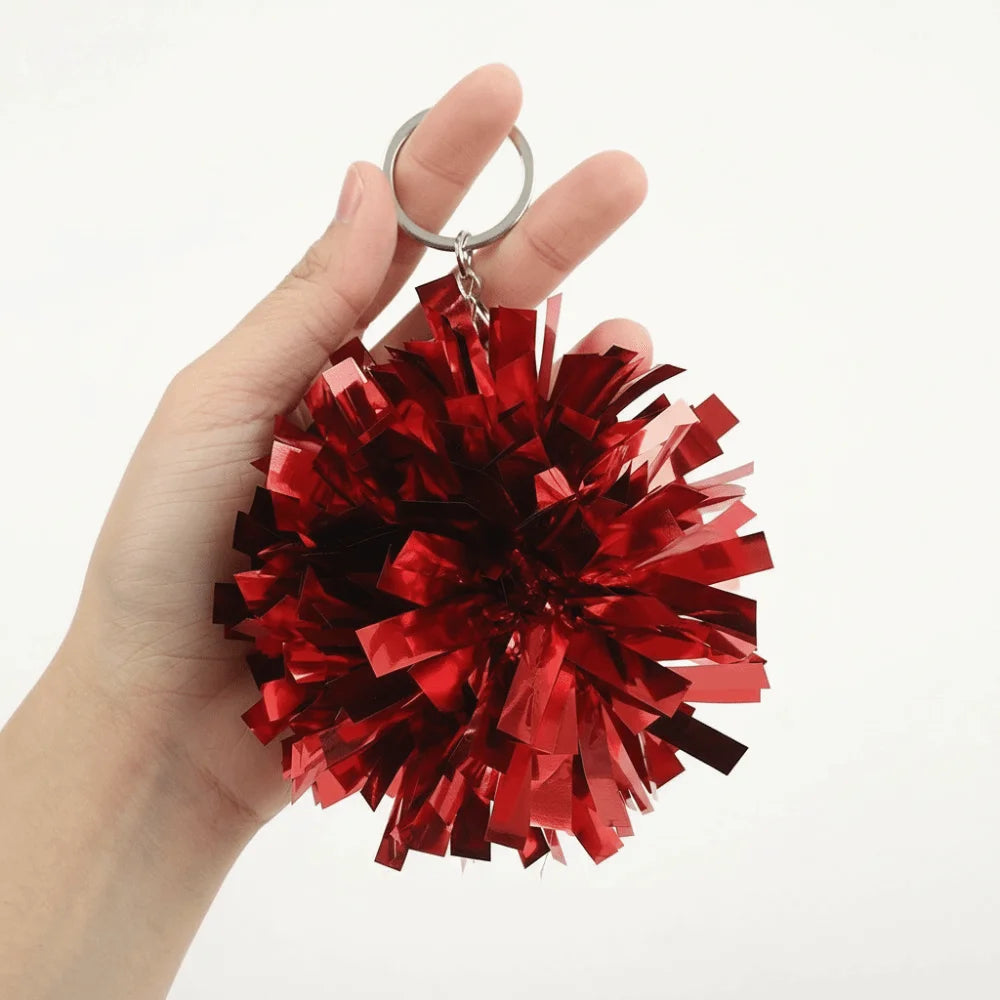 Colorful Cheerleading Pom Pom Keychain