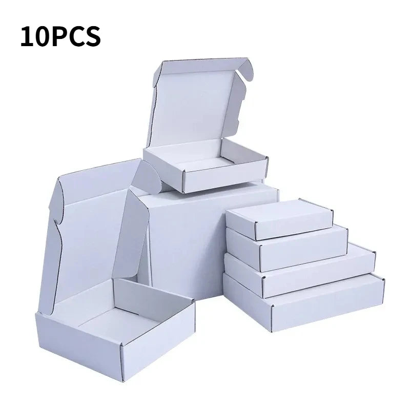 Set of 10 Natural Kraft Cardboard Boxes for Gifts & Storage