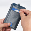 Premium PU Leather Badge Holder with Zipper and Lanyard