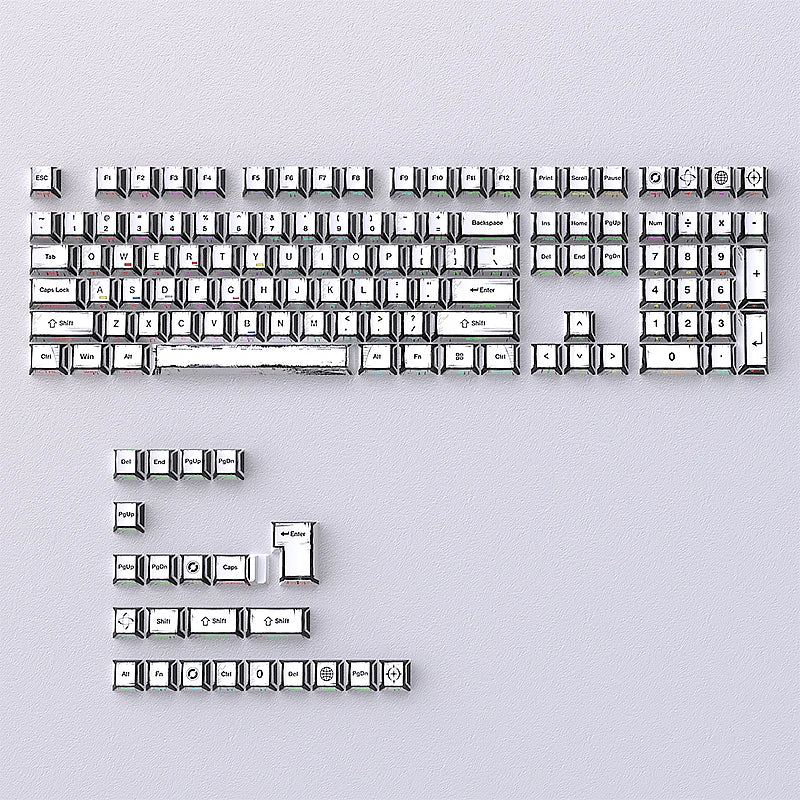 Comic Style Colorful Keycap Set – 136 Keys, Classic Minimalist Design