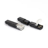 Black waterproof 2-pin electrical connector for automotive wiring