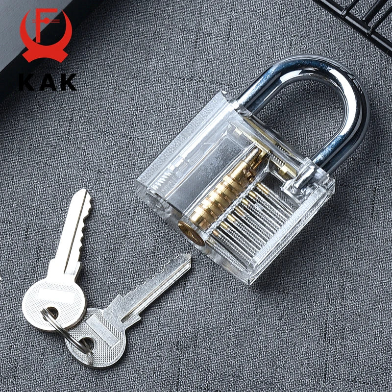 Transparent Practice Padlock with Keys - Cutaway Lock Picking Training Tool