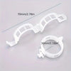 Clear plastic reusable plant clips for garden support and vine fixing shown with dimensions 70mm and 30mm