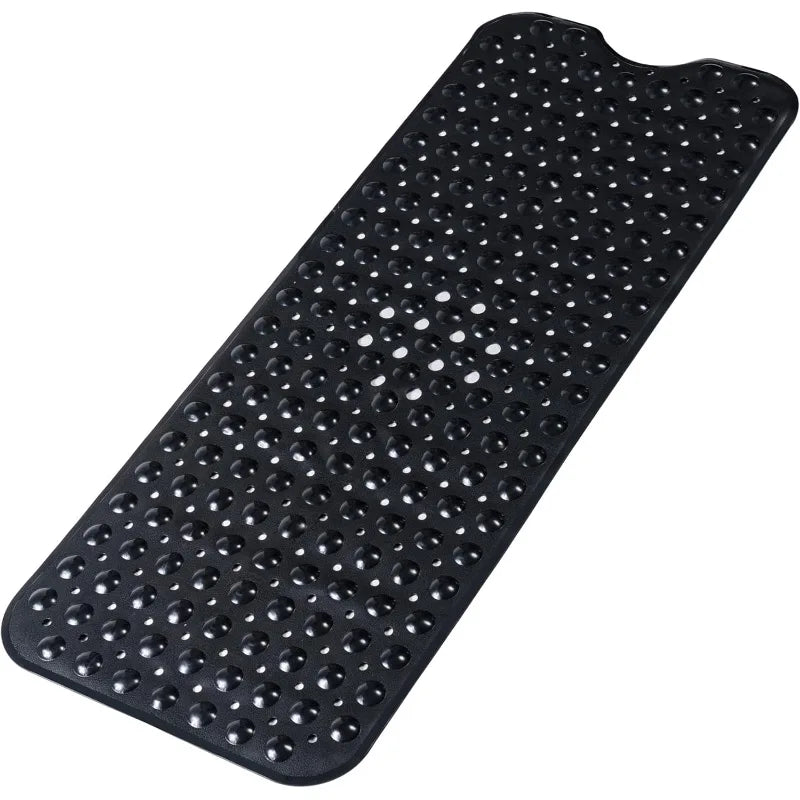 Extra Long Non-Slip Bathtub Mat with Suction Cups & Drain Holes