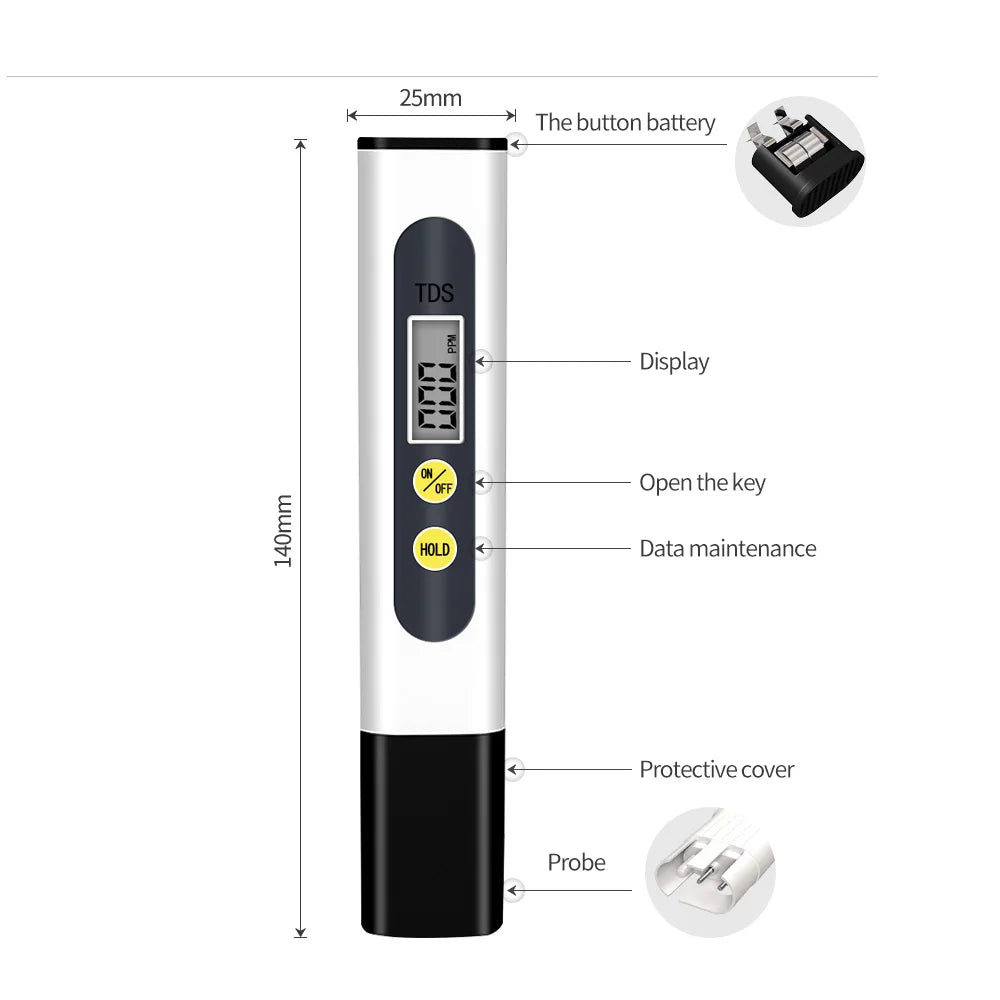 Digital TDS Water Quality Tester – 0-9990 ppm