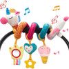 Soft Car Seat & Stroller Toy Set with Mirror, Crinkle, and Squeaky Sounds