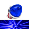 A close-up view of a blue waterproof LED side marker light assembly.