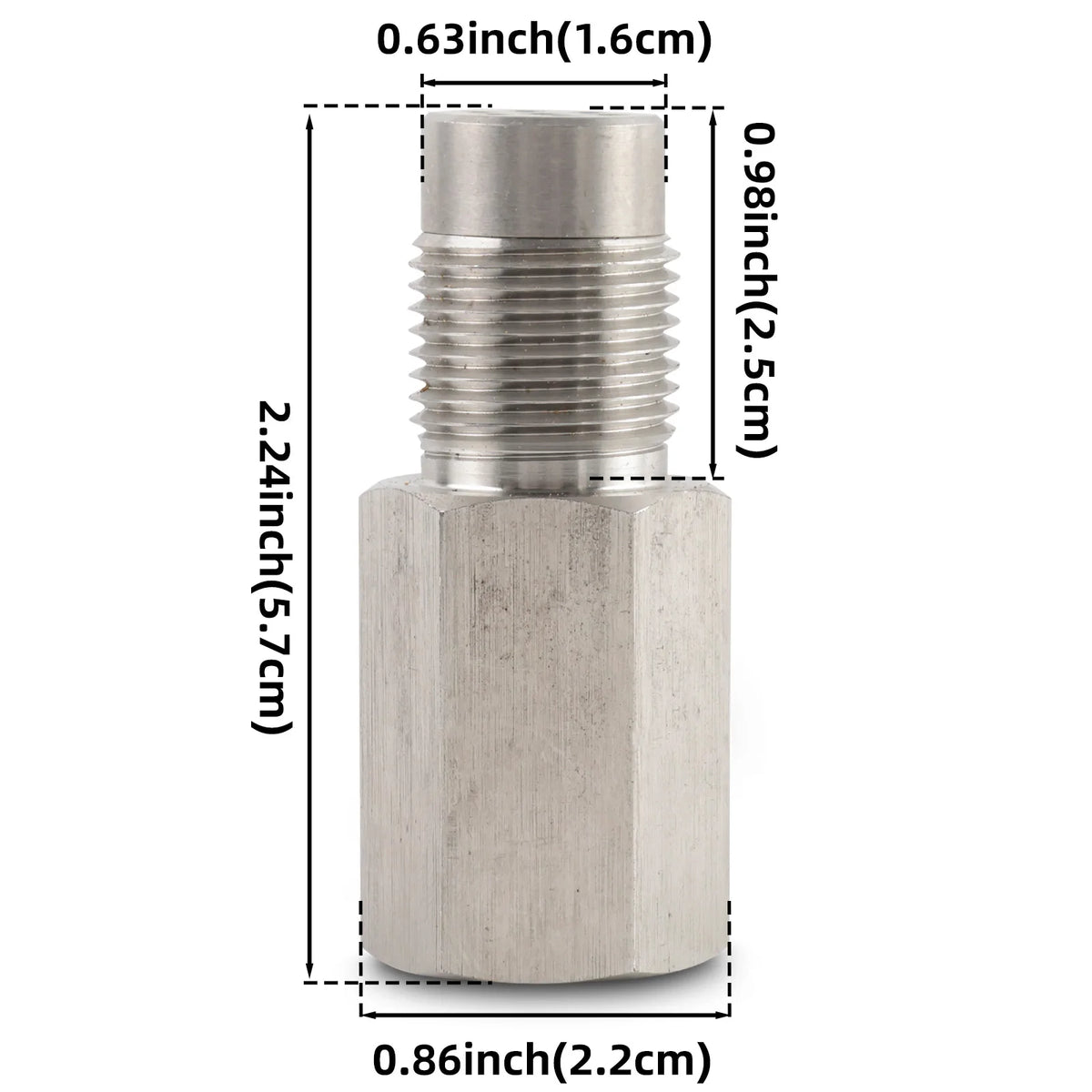 Stainless Steel Mini Catalyst Sensor Adapter (M18 x 1.5)