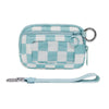 Checkered Card Case Wallet with Detachable Keychain and ID Window