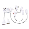 White E27 lamp holder extension adapter with on/off switch and flexible cord.