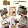 A collection of jute string crafts including twine rolls, decorative items, and woven materials for DIY projects.