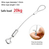 Stainless steel wire rope with a hook and button for hanging, featuring a 1.5mm diameter and 1.5m length.