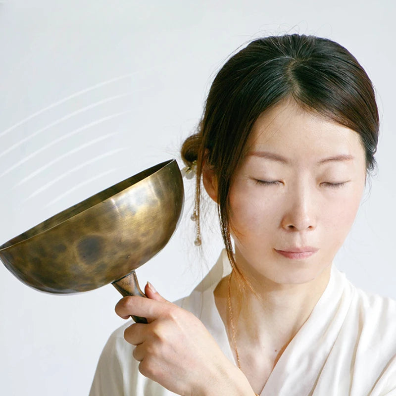 Handcrafted Tibetan Singing Bowl with Wooden Mallet