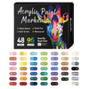 Box mit Acrylmarkern mit Doppelspitze, 48 bis 96 Farben, weiche Pinselspitzen