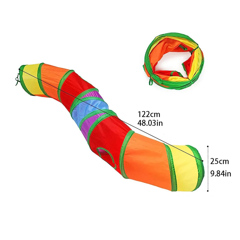 Foldable Interactive Cat Tunnel with Crinkle Sound
