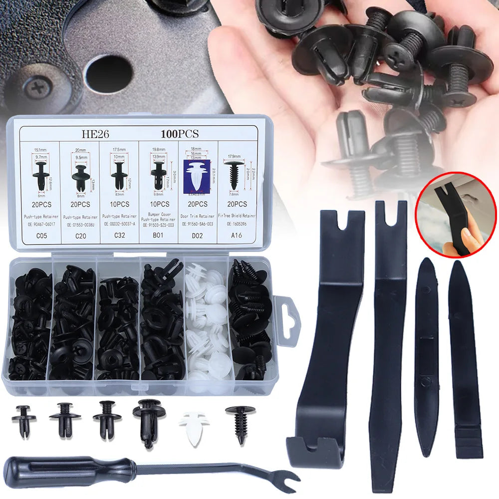Durable Push-Type Retainer Clips for Car Trim and Body Panels