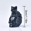 Figurita de Calavera de Gato de Cristal Tallada a Mano