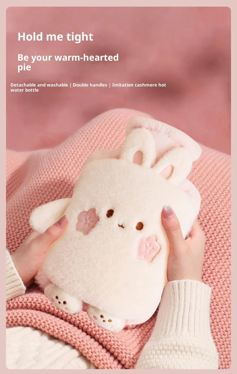 Adorable Plush Hot Water Bottle with Cozy Animal Cover