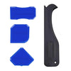A set of five blue and black multi-purpose caulking and sealing tools.
