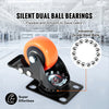Heavy-Duty Swivel Plate Casters with Dual Locking Brakes (Set of 4)