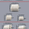 A set of cotton polishing buffing wheels with 1/4 inch shank and various sizes shown for use with a drill.