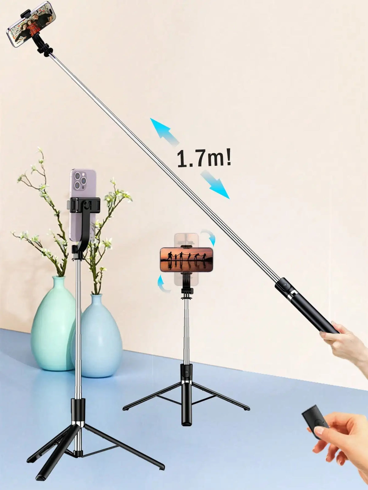 Extendable Wireless Selfie Stick Tripod