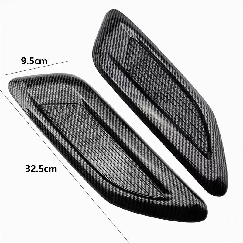 A black, textured ABS hood scoop cover with dimensions of 9.5cm by 32.5cm.